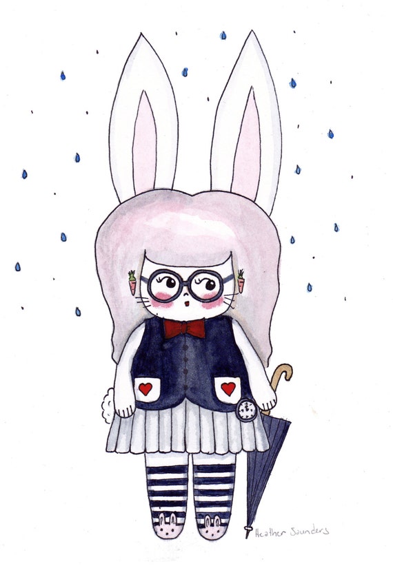 The White Rabbit Illustration Print 8.5x11 or | Etsy