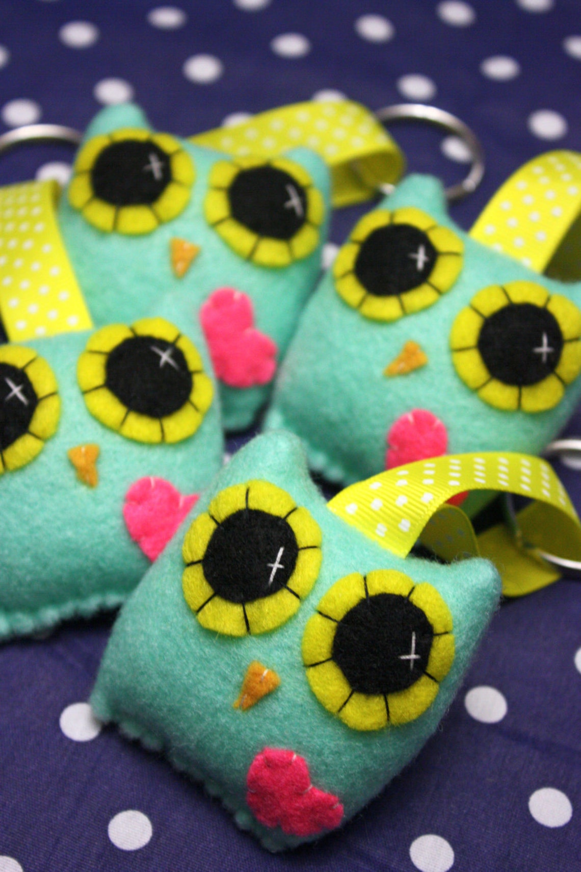 Owly Love Keychain Ecofriendly Felt Plush Owl Keychain Etsy