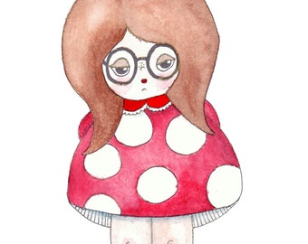 Betty Shroomski Illustration Print - 8.5"x11" or 5"x7"