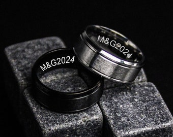 Custom Stainless Steel Men&#39;s Ring: Spinner Anxiety Fidget Ring