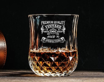 Engraved Whiskey Glass - Vintage 1965, 60th Birthday Gift