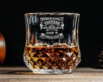 1975 Engraved Whiskey Glass - 50th Birthday Gift