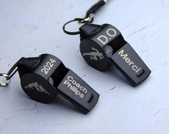 Personalized Coach Whistle: Engraved Stainless Steel Referee Gift