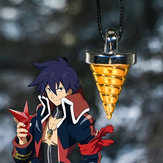Gurren Lagann Core Drill Necklace, Simon's Spiral Pendant, Tengen