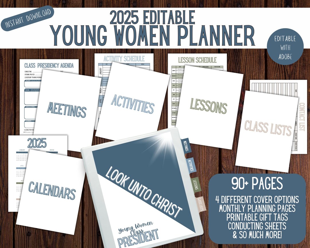 Editable 2025 YW Presidency Binder Printables Instant Download LDS ...