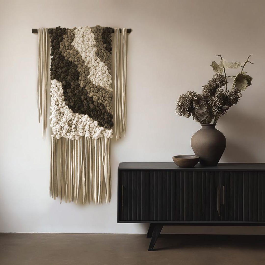 Large Textured Fiber Art Wall Hanging: Modern Woven Tapestry - Etsy