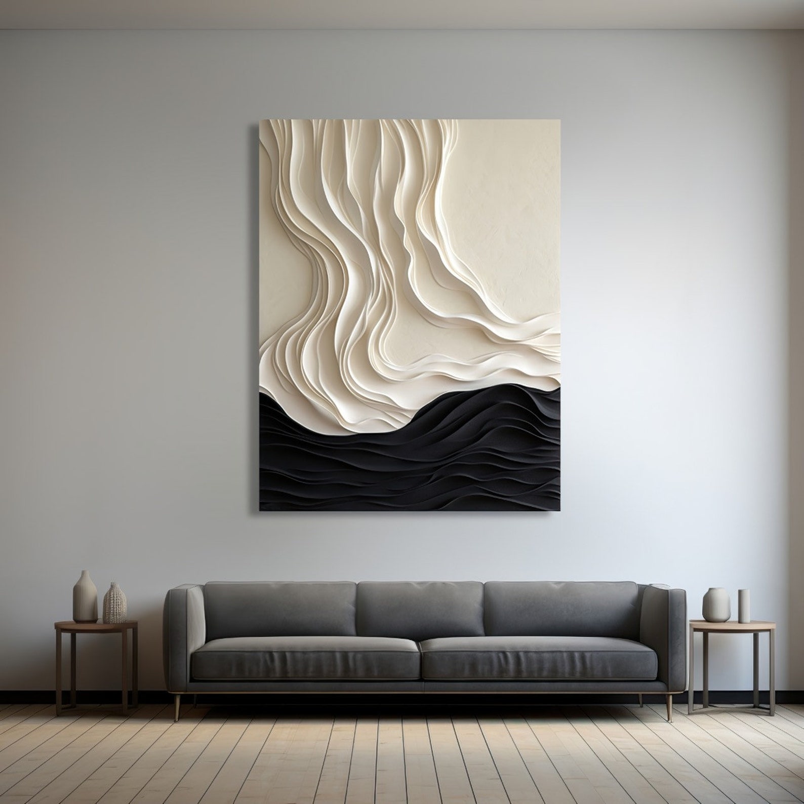 Photo inspiration: Gallery Detail: Textured Wave Wall Art 3D Abstract Sculpture Modern Expressionist