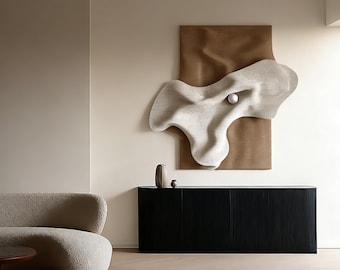 3D Sculptural Wall Art, Abstract Organic Wall Decor, Minimalist Neutral Wall Art, Textured Wall Sculpture, Modern Home Decor