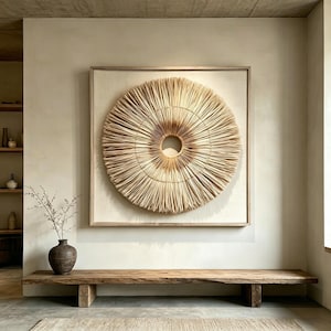 Handmade 3D Paper Wall Art, Sunburst Paper Sculpture, Neutral Wall Decor, Minimalist Home Decor, Modern Abstract Wall Art, Boho Wall Decor