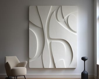 Extra Large 3D Wood Wall Art: Modern Abstract Carved Sculpture