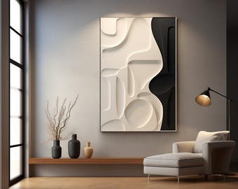 Hand-Carved Wood Wall Art: Modern Abstract Line Sculpture