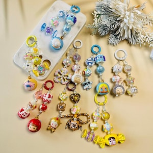 Cute Genuine Pop Mart Pop Bean Keychain - Handmade Popbean phone charm, bag charm