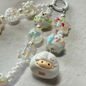 Cute Popmart Phone Charm Dimoo Hacipupu Handmade Pop Bean Keychain or