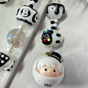Cute Popmart Phone Charm Dimoo Hacipupu Handmade Pop Bean Keychain or