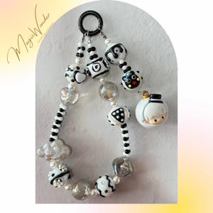 Cute Popmart Phone Charm Dimoo Hacipupu Handmade Pop Bean Keychain or