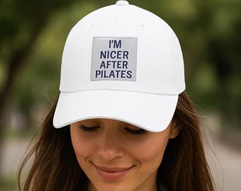Bonnet I'm Nicer After Pilates - Casquette de baseball Pilates amusante, cadeau Pilates, accessoire de cours de Pilates - Livraison gratuite