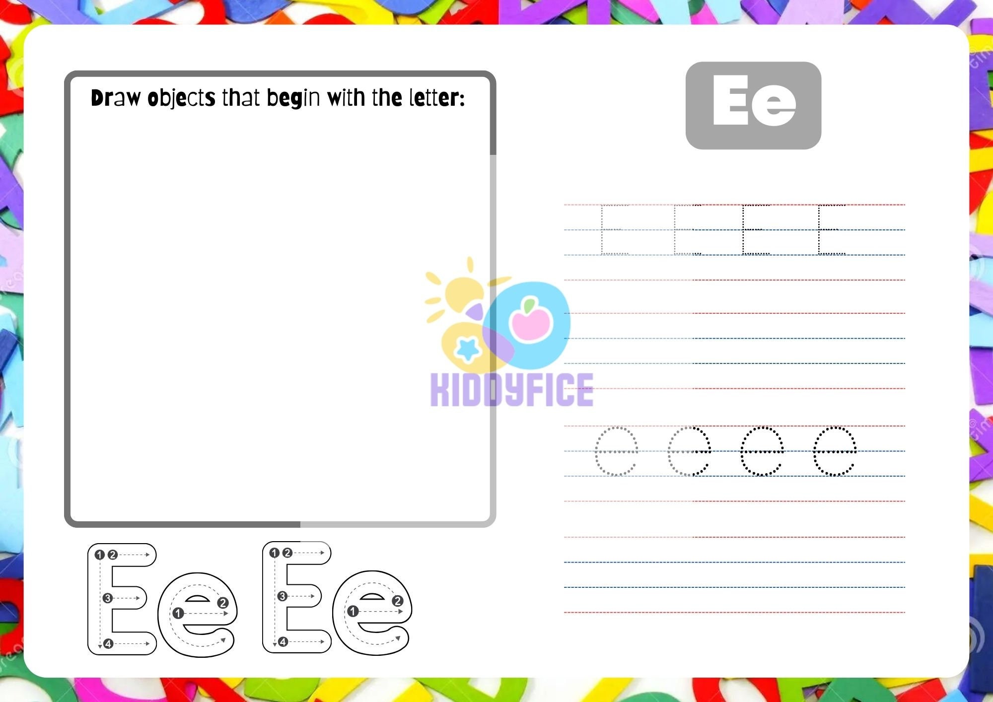 Worksheet Trace & Draw Alphabet - Etsy