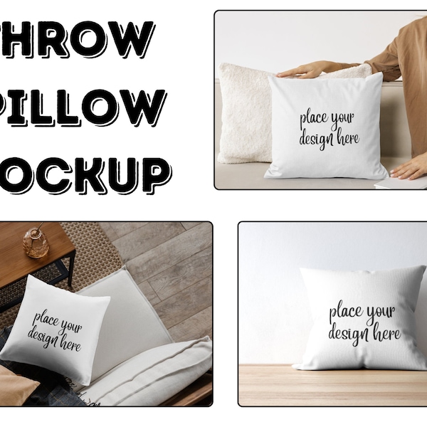 White Floor Pillow Mockup Pillow Canva Mockup for Square Pillow Mock ups Christmas Mock up Template Drag and Drop Canva Template for Pillows