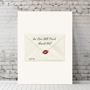 Denkst Du Noch An Mich? Liebesbrief Kunst | Y2K Retro Ästhetische druckbare | Red & White Envelope Poster | Digitaler Download PNG