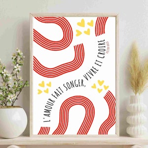 Romantic French Language Wall Art Printable | French Instant Download | Digital Art Print | French Art deco Wall Art, French Love Quote
