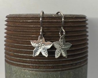 Tiny Sterling Silver Starfish Earrings with Hypoallergenic Titanium Ear wires - Beachy - Ocean Earrings - Sea Life Earrings - Beach Gift