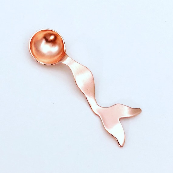 Copper Mermaid Tail Salt Spoon 1/8 Teaspoon Measure Unusual Gift Sara  Westermark 