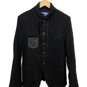 Junya  Watanabe Comme des Garcon mens single breasted shawl collar black blazer large/ extra large