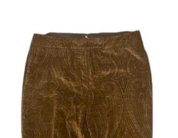 Etro, Vintage 90s womens/genderfluiid ETRO paisley brown velvet 90s hip hugger pants
