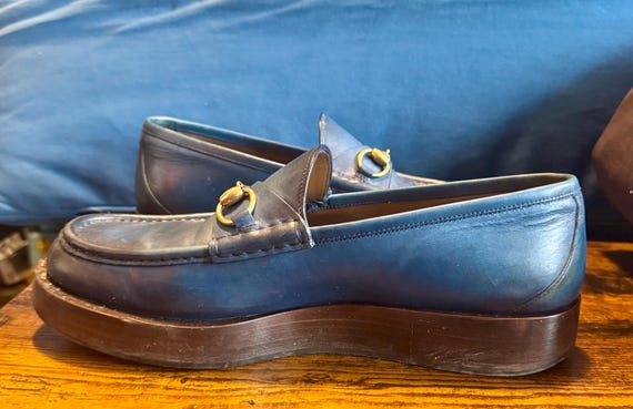 Gucci Gold Horsebit Buckle Navy Blue Leather Platform Loafers Size Mens 10.5 USA - 43/44 Euro - Etsy Gucci Gold Horsebit Buckle Navy Blue Leather Platform Loafers Size Mens 10.5 USA - 43/44 Euro - Etsy