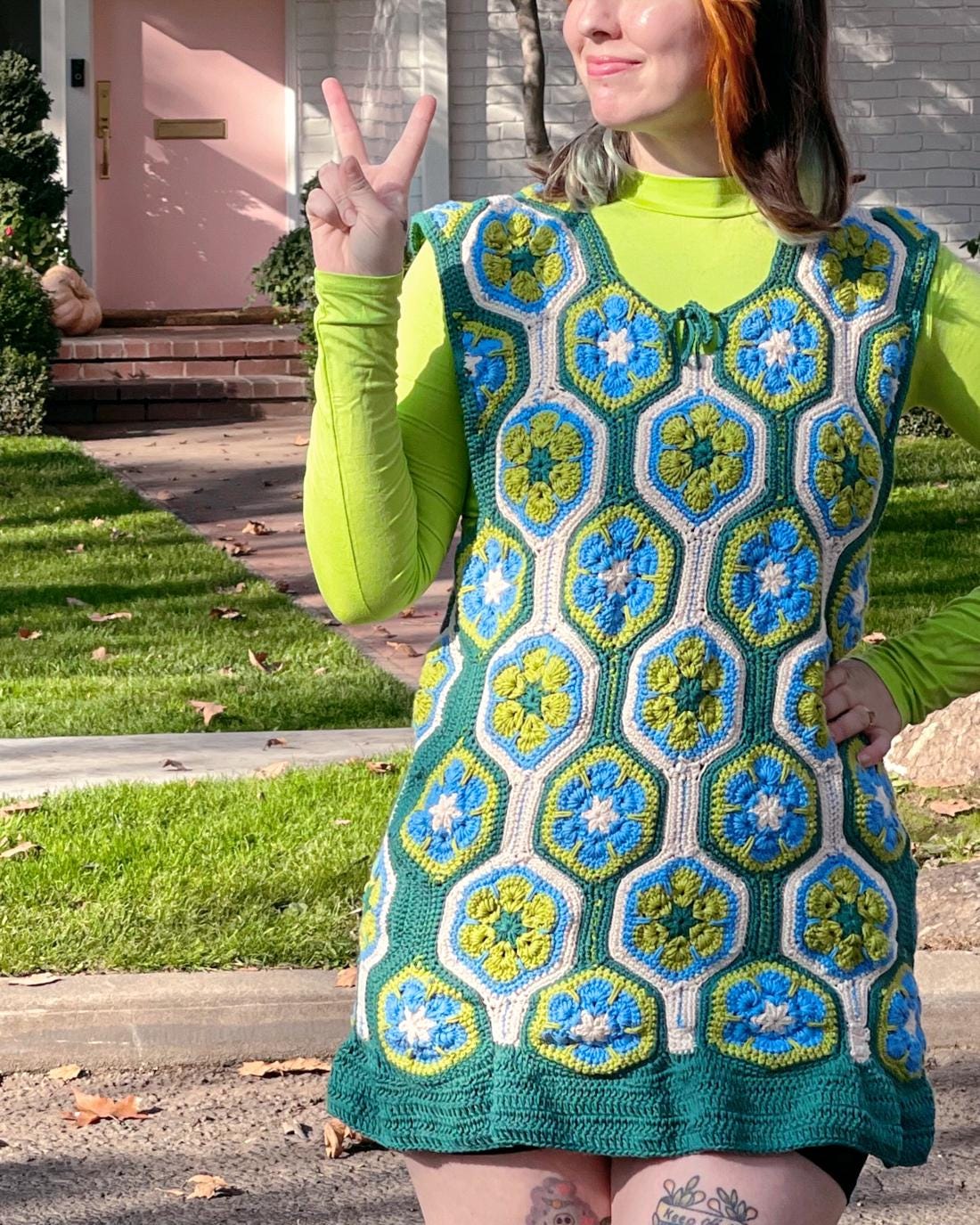 crochet vest tunic dress Paid Catalog Dresses