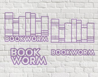 Book Worm - Digital Cut File (4 files)