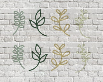 Small Leafy Images - Digital Cut File - Silhouette - Cricut - SVG - PNG - JPG