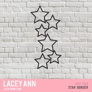 Star Border - Digital Cut File - SVG - PNG  - JPG - Silhouette Studio - Cricut - Cut File - paper crafts - scrapbooking