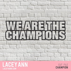 We Are The Champions - Arquivo de corte digital - Silhueta - Cricut - SVG - PNG - JPG - Esportes