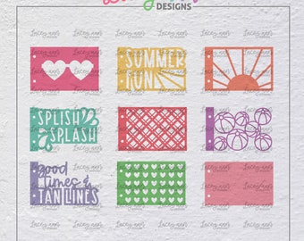 Summer Sunnies, Cut Files, Digital Cut File, Silhouette Cameo, Cricut, Album Inserts, Summer, 4x6 Album, Scrapbooking, SVG, Digital