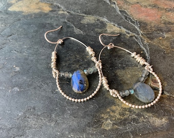 Labradorite and Thai Silver Earrings