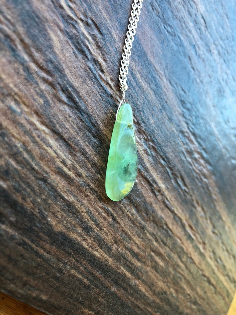 Stunning Mint Green Chrysoprase Littles Necklace Free Ship Unique Talisman Good Luck Minimalist