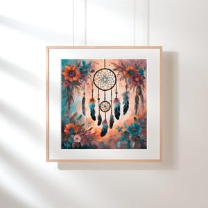 Boho Wall Art,Dream Catcher Painting Wall Art,Modern Wall Art,Living Room Decor,Home Decor