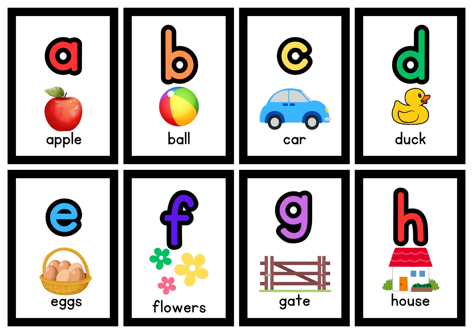 Printable Lowercase Flashcards - Etsy