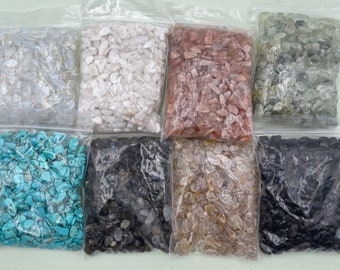 1 oz Genuine Gemstone Bulk Crystal Chips, 5mm Amethyst bulk Mini Crystals, Loose Undrilled Semi Tumbled Gem Chips