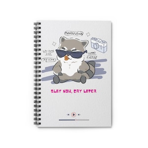 Cute Raccoon Spiral Notebooks Journal, Raccoon Journal, Gift for Raccoon Lover Notebook, Cute Raccoon Notebook Journal, Raccoon Journal