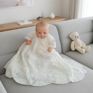 Knitting Pattern: Christening Gown, Heirloom Lace (Newborn to 6mos)