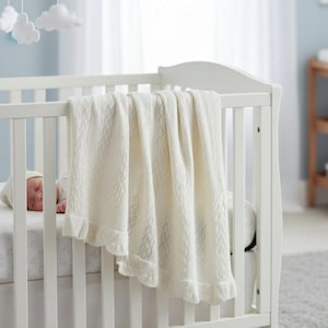 Lace Diamond Baby Blanket Knitting Pattern: Christening Shawl (PDF Pattern)