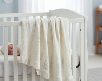 Lace Diamond Baby Blanket Knitting Pattern: Christening Shawl (PDF Pattern)