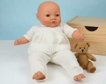 Baby Christening Outfit Knitting Pattern: Pleated Blouse, Lace Hem Pants (3-6 Months) (PDF Pattern)