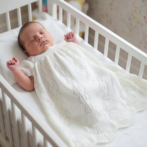 Heritage Collection: Traditional Christening Gown Knitting Pattern with Tiered Lace
