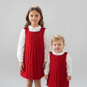 Strickanleitung: Mädchen Trägerkleid, Pullover leicht A-Linie (PDF Pattern)