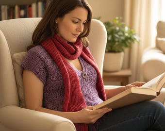 Boho Knit Sweater Pattern: Fringed V-Neck Sleeveless Top (PDF Pattern)