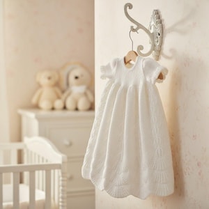 Baby Girl Christening Complete Outfit Knitting Pattern: Gown, Bonnet, Blanket (PDF Pattern)