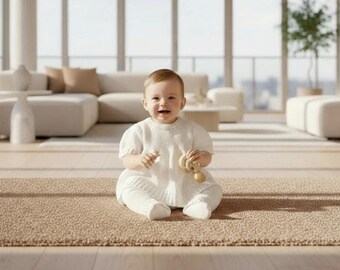 Knitting Pattern: Boy's Christening Outfit with Top & Lace Hemmed Pants (PDF)